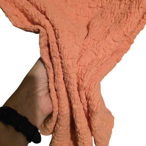 NWT Chico's Knit M Top Textured Cap Sleeve Tee Top Coral Blossom - Picture 10 of 10